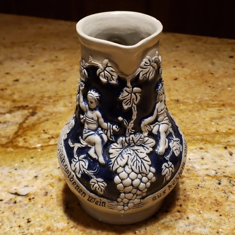 Vintage German Stoneware Classic Wine Pitcher 